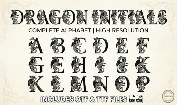 Dragon Initials: A Bold Display Font for Campaign Headlines