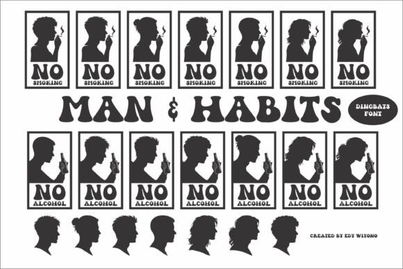 Man Habits Font: A Bold Dingbats Typeface for Brand Storytelling