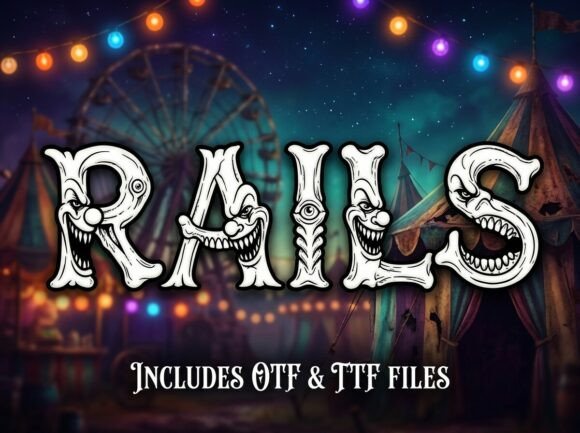 Rails: A Decorative Display Font for Bold Brand Identity