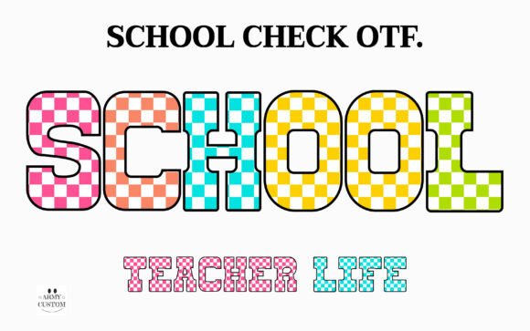 School Check: A Bold Color Font for Web Headers