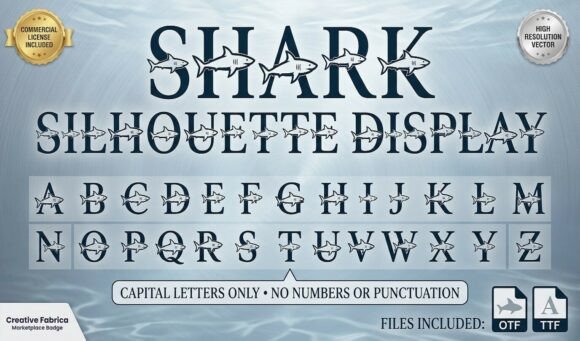 Shark Silhouette Display: A Bold Typeface for Editorial Impact
