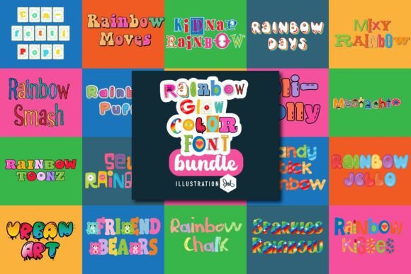 Transform Your Brand with the Rainbow Glow Color Typeface